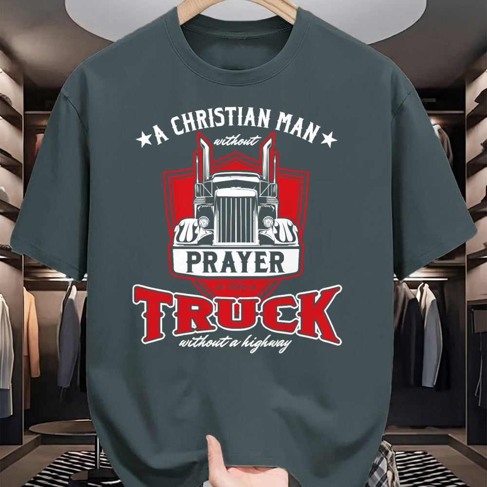 Best Truck Driver Life Shirt, Funny Trucker UnisexT-Shirt/Hoodie/Sweatshirt HLT00 - Religious Truck Driver Trucker Christian Man Without Prayer T-Shirt