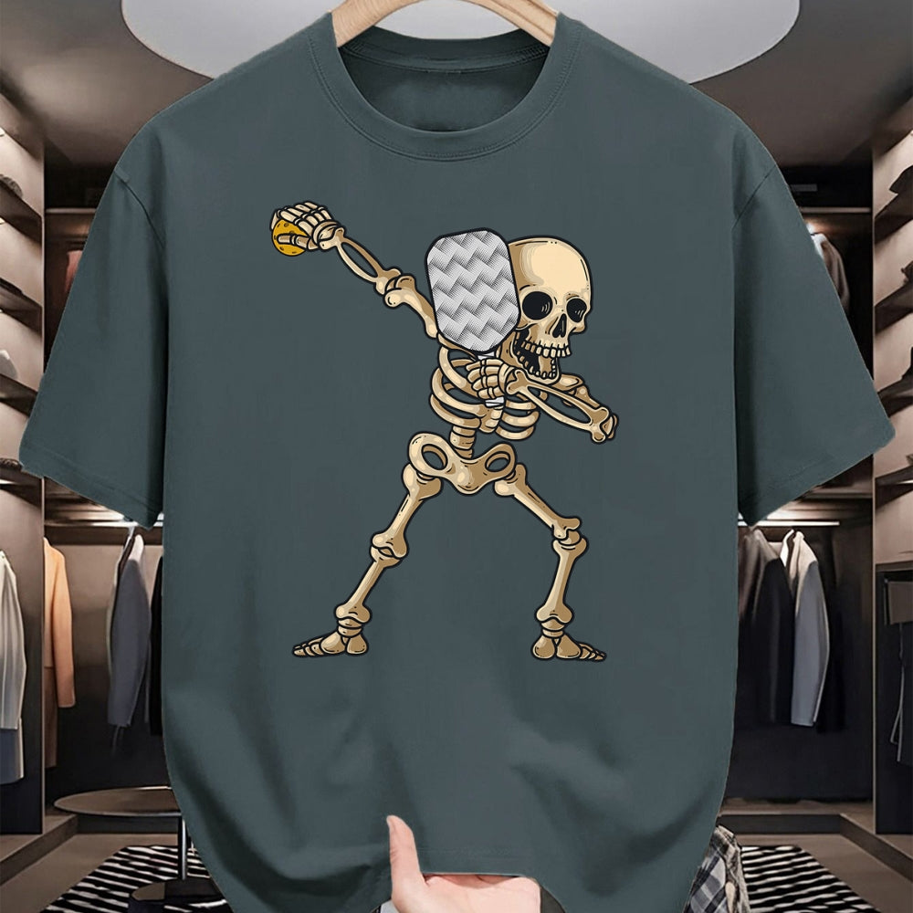 Funny Pickleball Shirt, Pickleball Lover Unisex T-Shirt/Hoodie/Sweatshirt HLT00 - Halloween Pickleball Costume Dabbing Skeleton Pickleballer T-Shirt