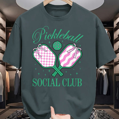 Funny Pickleball Shirt, Pickleball Lover Unisex T-Shirt/Hoodie/Sweatshirt HLT00 - Pickleball Social Club Coquette Bow Pickleball Women Girls T-Shirt