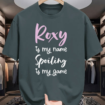 Best Wife Shirt, Wife and Husband Unisex T-Shirt/Hoodie/Sweatshirt HLT00 - Roxy Name Personalized Women Spoiled Girl Cute Pink Black T-Shirt (1)