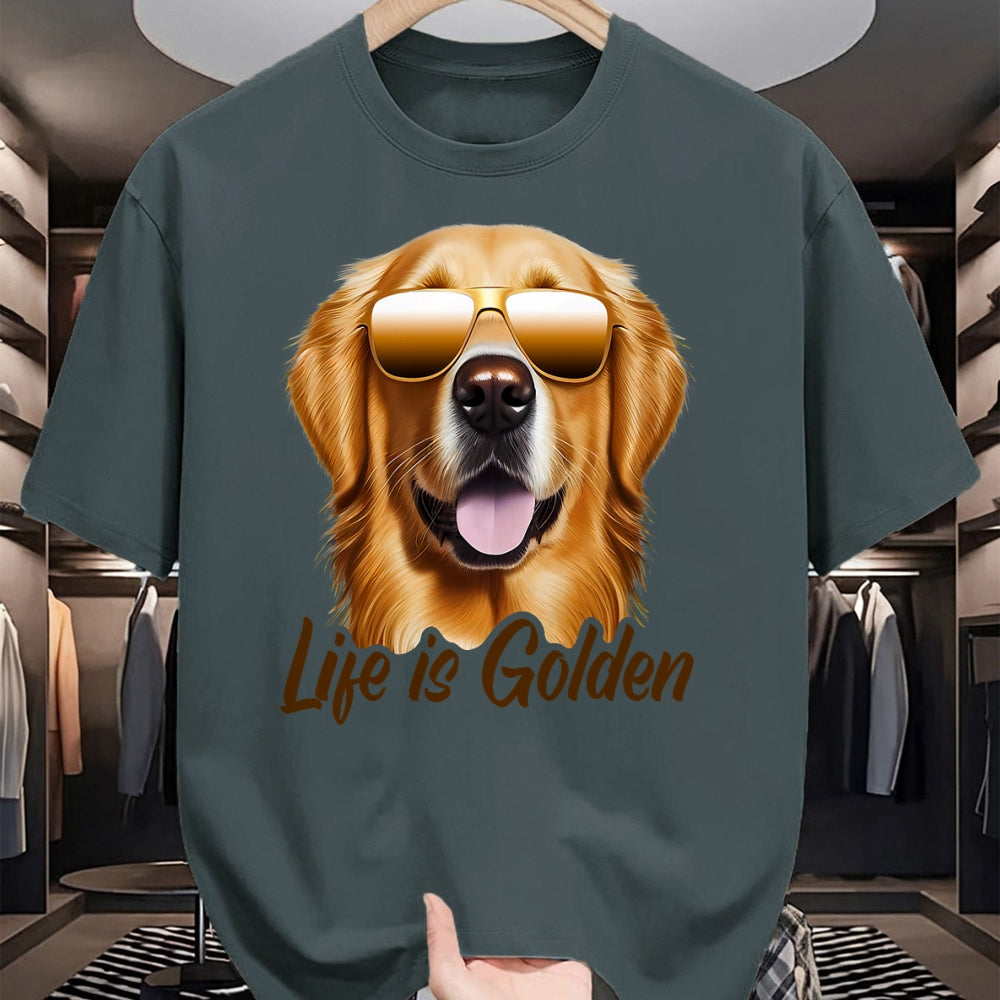 Dog Love Shirt, Dog Lover Gift T-Shirt/Hoodie/Sweatshirt HLT00 - Life is Golden Funny Golden Retriever Cute Dog Good Pet Life T-Shirt