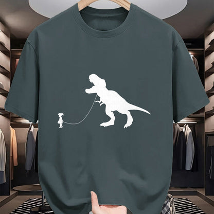 Best Dinosaur Lover Shirt, Funny Dinosaur UnisexT-Shirt/Hoodie/Sweatshirt HLT00 - T-Rex Dinosaur Pet on a Leach led by a Girl T-Shirt