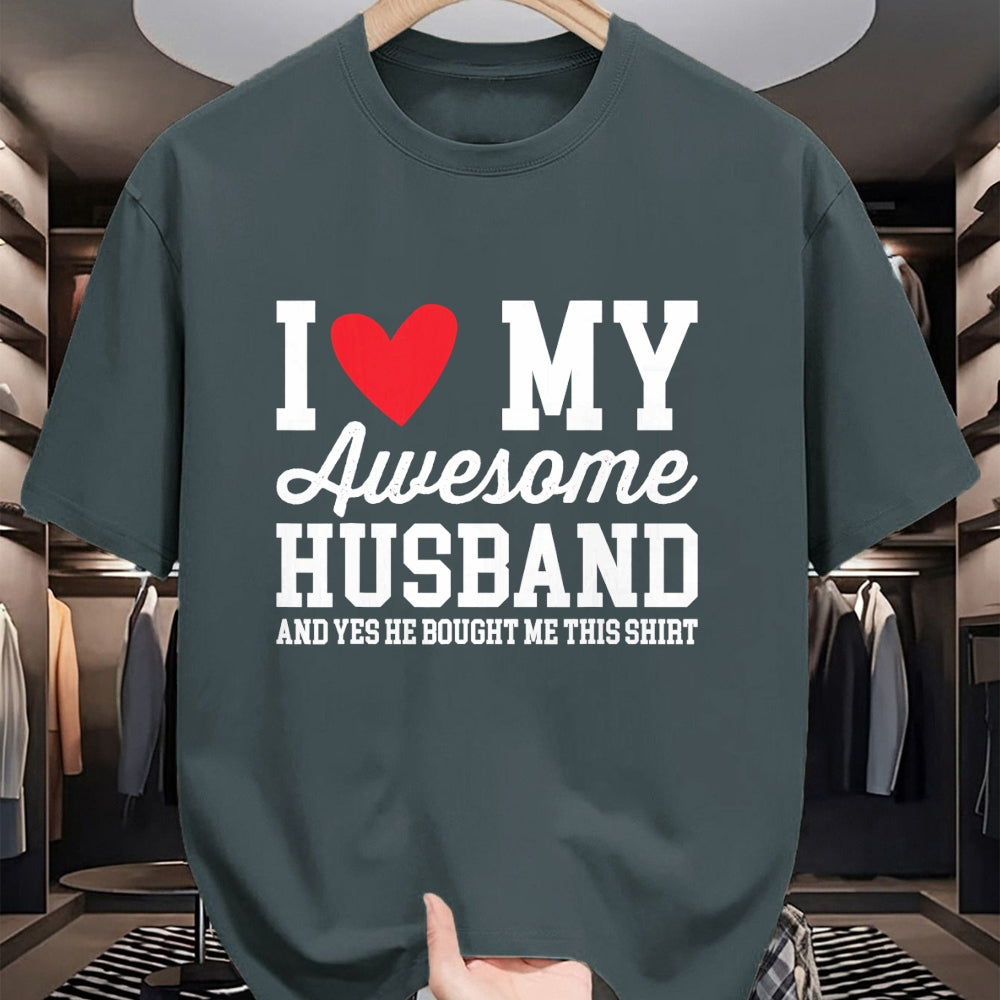 Best Wife Shirt, Wife and Husband Unisex T-Shirt/Hoodie/Sweatshirt HLT00 - I Love My Awesome Husband He Bought Me This Shirt Valentine T-Shirt