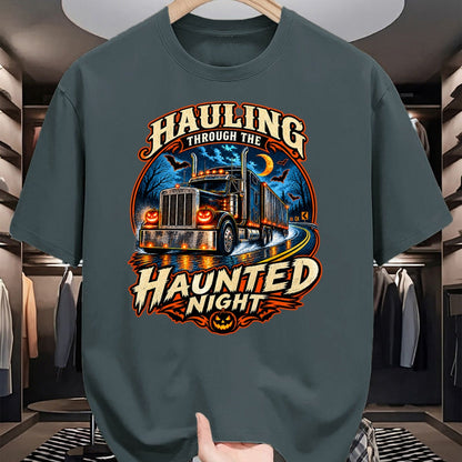 Best Truck Driver Life Shirt, Funny Trucker UnisexT-Shirt/Hoodie/Sweatshirt HLT00 - Halloween Trucker Haunted Highway Semi Truck Driver Spooky T-Shirt