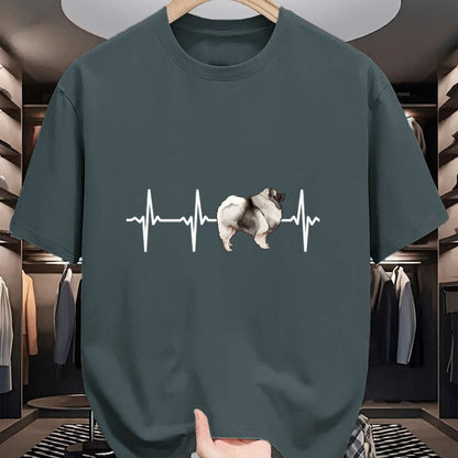 Dog Love Shirt, Dog Lover Gift T-Shirt/Hoodie/Sweatshirt HLT00 - Keeshond Heartbeat Love My Dog Long Sleeve T-Shirt