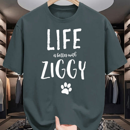 Cat Love Shirt, Funny Cat Lover Gift UnisexT-Shirt/Hoodie/Sweatshirt HLT00 - Ziggy Cat Name T-Shirt Gift Shirt T-Shirt - Black, Small - Cat Lovers (Adult Males and Females) - Un