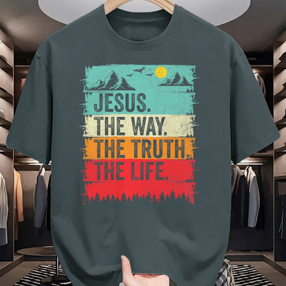 Christian Tee, Christian Faith Unisex T-Shirt/Hoodie/Sweatshirt HLT00 - Jesus The Way Truth Life Women Men Kids Christian Worship T-Shirt