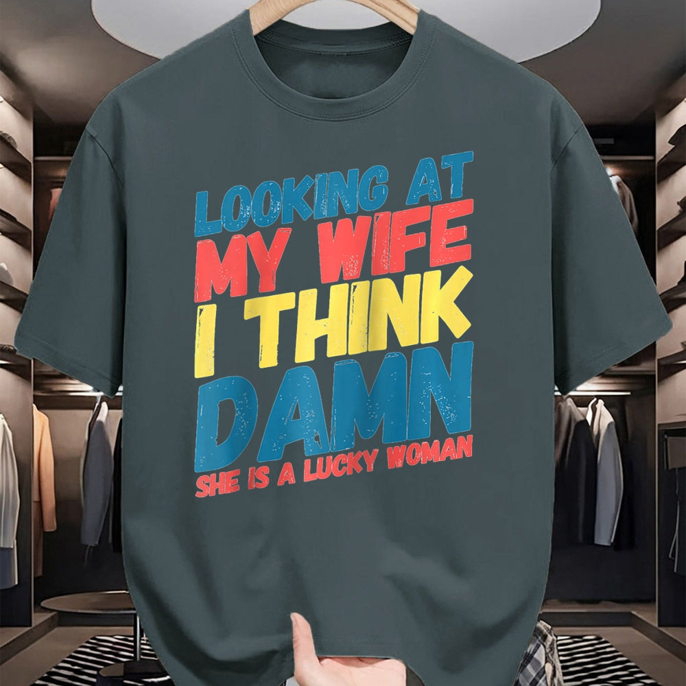 Best Wife Shirt, Wife and Husband Unisex T-Shirt/Hoodie/Sweatshirt HLT00 - Gift for wife T shirt, lucky wife   My Lucky Wife Best Crazy Husband Funny Married Couple Raglan Bas