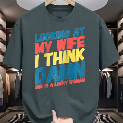 Best Wife Shirt, Wife and Husband Unisex T-Shirt/Hoodie/Sweatshirt HLT00 - Gift for wife T shirt, lucky wife   My Lucky Wife Best Crazy Husband Funny Married Couple Raglan Bas