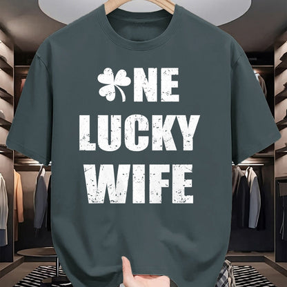 Best Wife Shirt, Wife and Husband Unisex T-Shirt/Hoodie/Sweatshirt HLT00 - Gift for wife T shirt, lucky wife   One Lucky Wife Funny St Patricks Day Shamrock Aunt Gift T-Shirt (1)