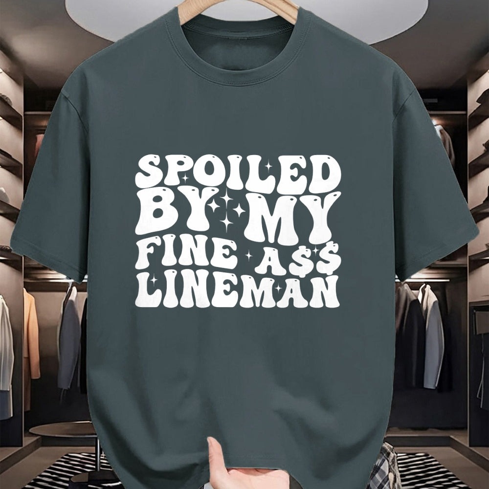 Best Wife Shirt, Wife and Husband Unisex T-Shirt/Hoodie/Sweatshirt HLT00 - Gift for wife T shirt, spoiled wife   Spoiled By My Fine Ass Lineman Funny Art For Lineman Wife Swea