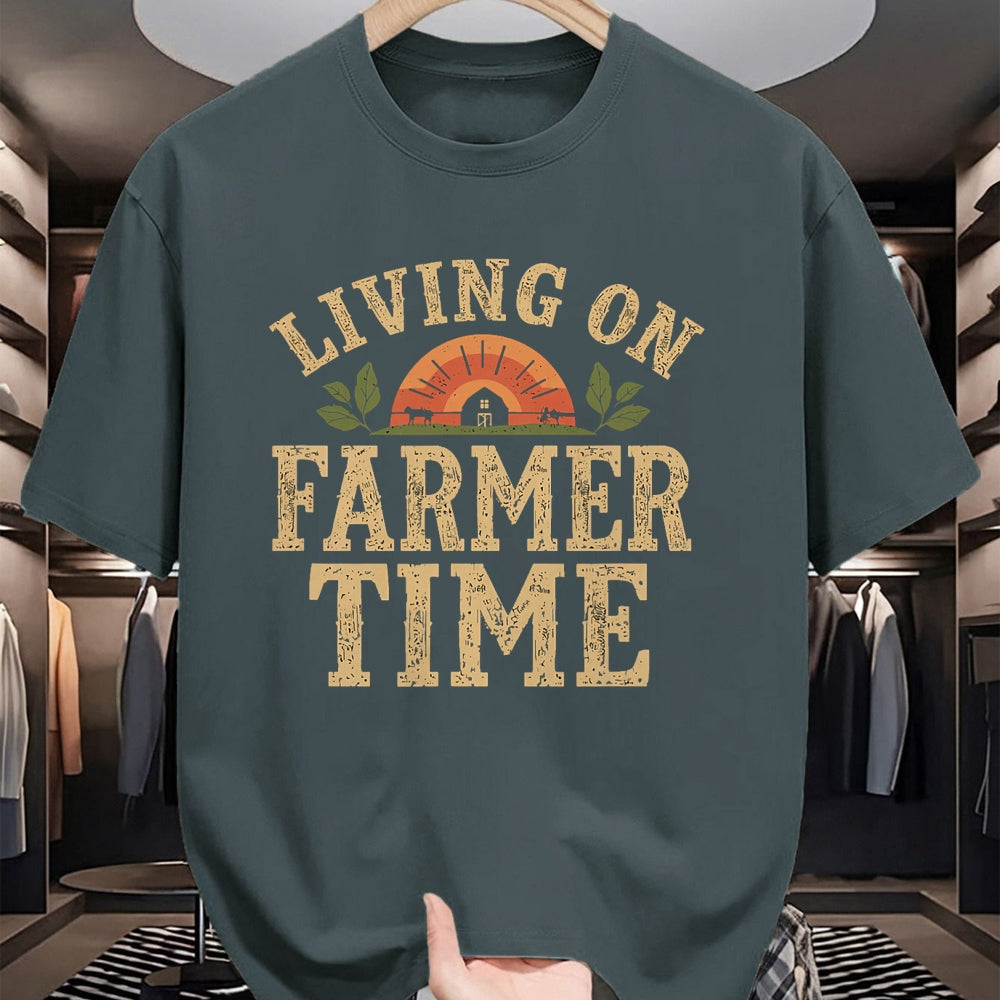Best Farmer Life Shirt, Funny Farmer UnisexT-Shirt/Hoodie/Sweatshirt HLT00 - Living On Farmer Time - Rustic Country Farm T-Shirt