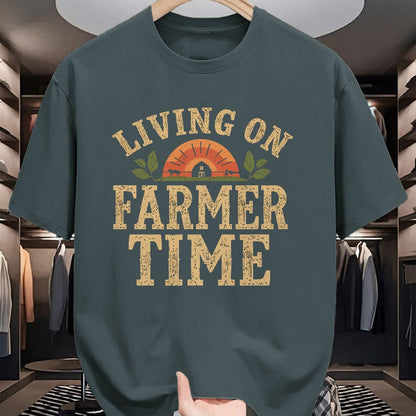 Best Farmer Life Shirt, Funny Farmer UnisexT-Shirt/Hoodie/Sweatshirt HLT00 - Living On Farmer Time - Rustic Country Farm T-Shirt
