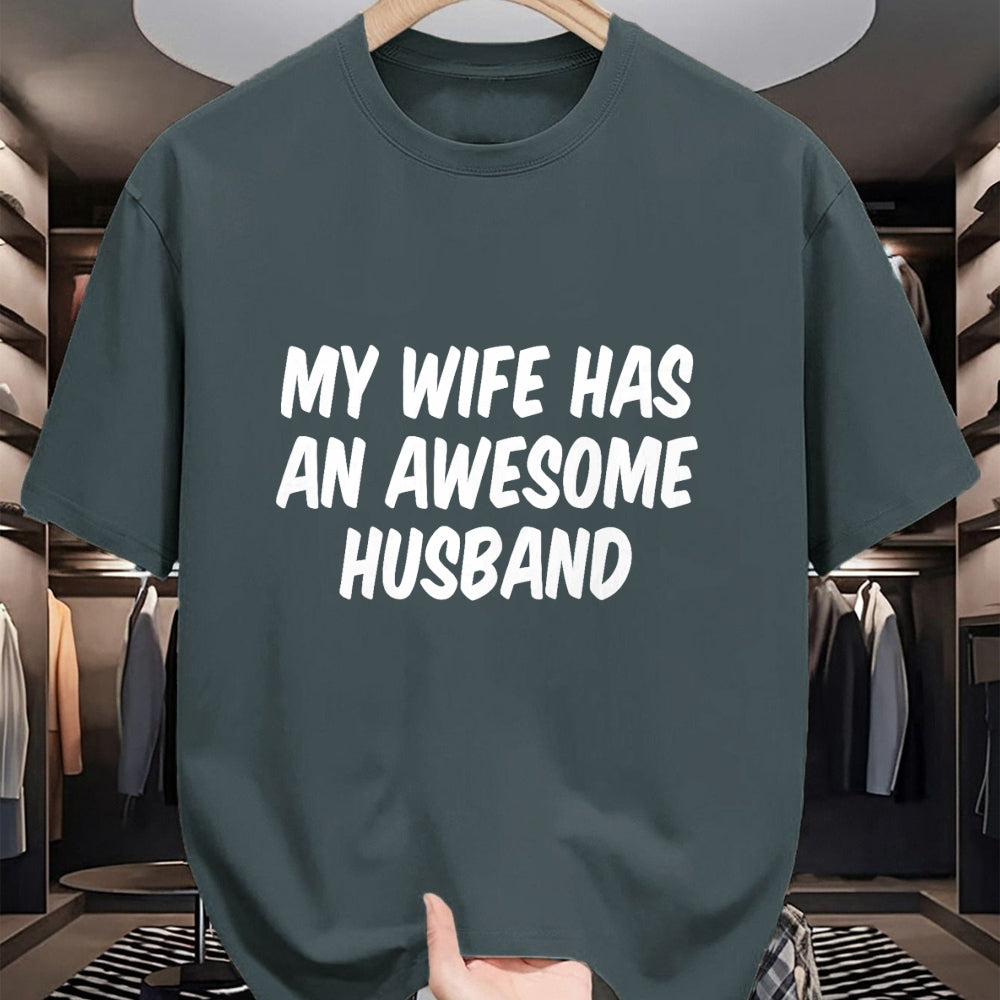 Best Wife Shirt, Wife and Husband Unisex T-Shirt/Hoodie/Sweatshirt HLT00 - My Wife Has An Awesome Husband T-Shirt (5)