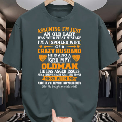 Best Wife Shirt, Wife and Husband Unisex T-Shirt/Hoodie/Sweatshirt HLT00 - Gift for wife T shirt, spoiled wife   Womens I'm A Spoiled Wife Of A Crazy Husband Funny Sarcasm Wif