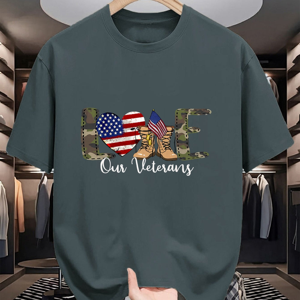 Proud Veteran Shirt, Funny Veteran UnisexT-Shirt/Hoodie/Sweatshirt HLT00 - Love Our Veterans Day Proud Military American Flag T-Shirt