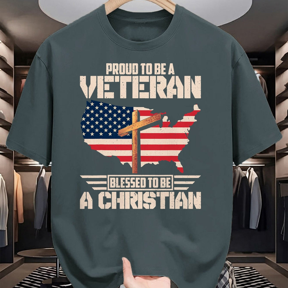 Proud Veteran Shirt, Funny Veteran UnisexT-Shirt/Hoodie/Sweatshirt HLT00 - Proud To Be A Veteran Blessed To Be A Christian T-Shirt