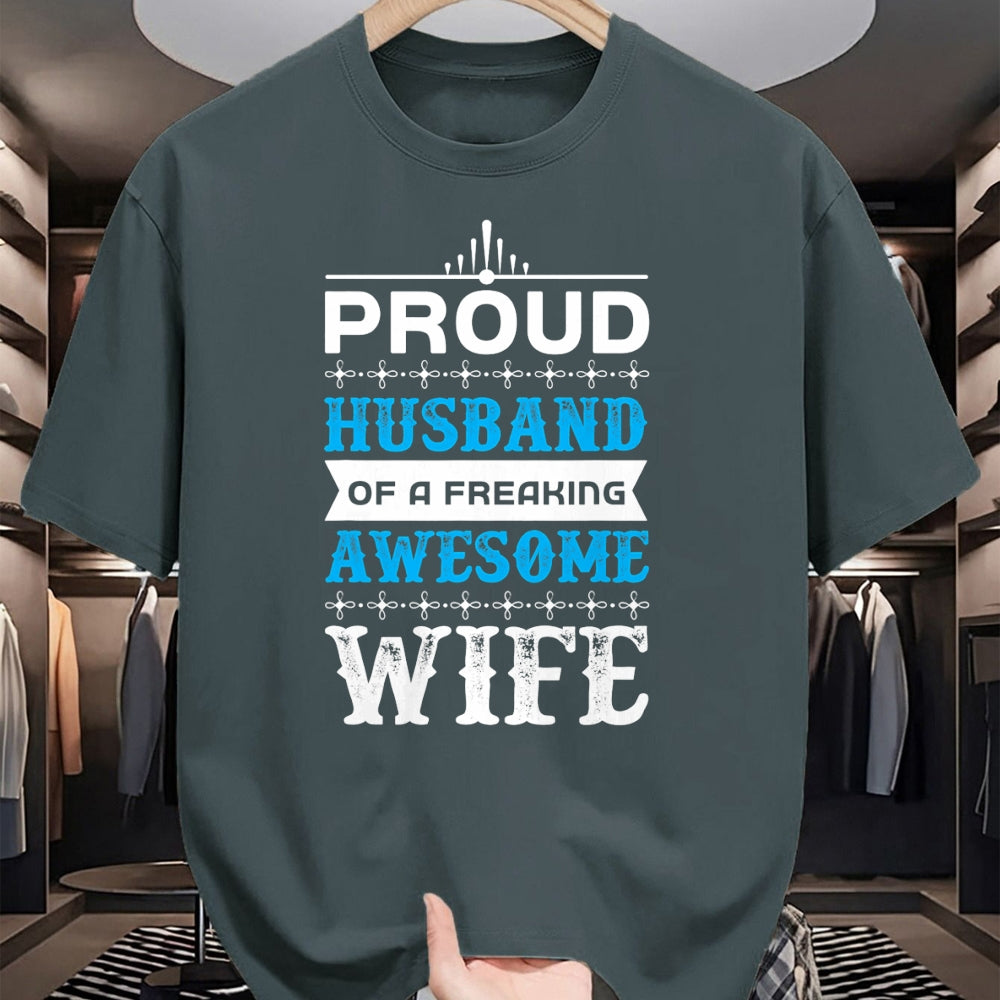 Best Wife Shirt, Wife and Husband Unisex T-Shirt/Hoodie/Sweatshirt HLT00 - Mens Proud Husband of a freaking awesome wife T-Shirt
