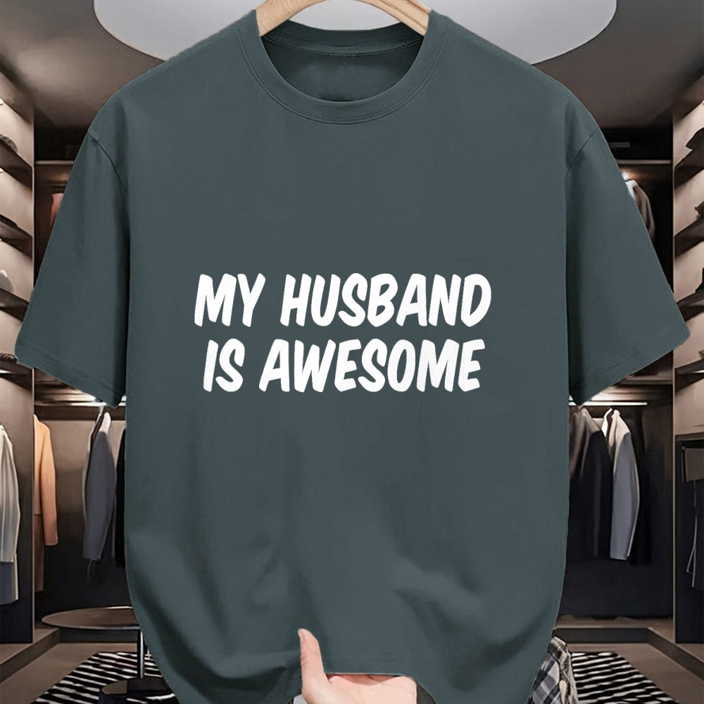 Best Wife Shirt, Wife and Husband Unisex T-Shirt/Hoodie/Sweatshirt HLT00 - My Husband Is Awesome T-Shirt (1)