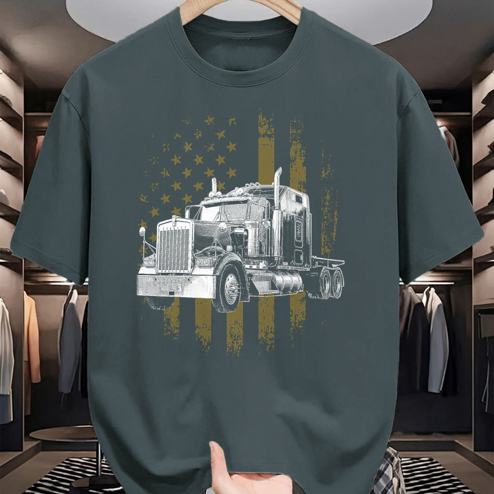 Best Truck Driver Life Shirt, Funny Trucker UnisexT-Shirt/Hoodie/Sweatshirt HLT00 - Trucker American Flag Big Rig Semi-Trailer Truck Driver Gift T-Shirt