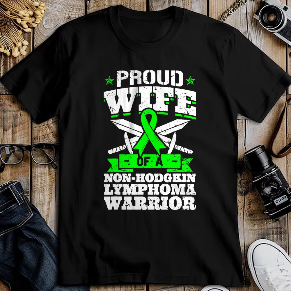 Best Wife Shirt, Wife and Husband Unisex T-Shirt/Hoodie/Sweatshirt HLT00 - Gift for wife T shirt, lucky wife   Proud Wife Of A Non-Hodgkin Lymphoma Warrior Awareness T-Shirt