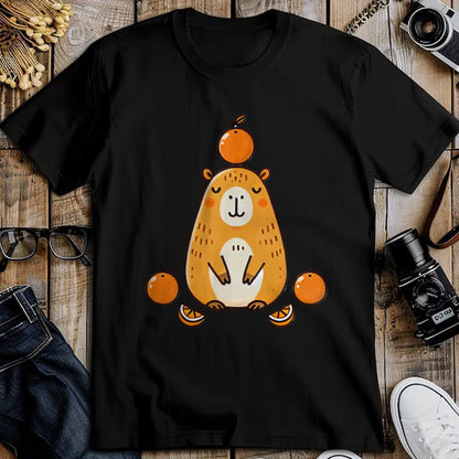 Cute Capybara Shirt, Funny Capybara Unisex T-Shirt/Hoodie/Sweatshirt HLT00 - Kawaii Capybara Orange Long Sleeve T-Shirt (1)