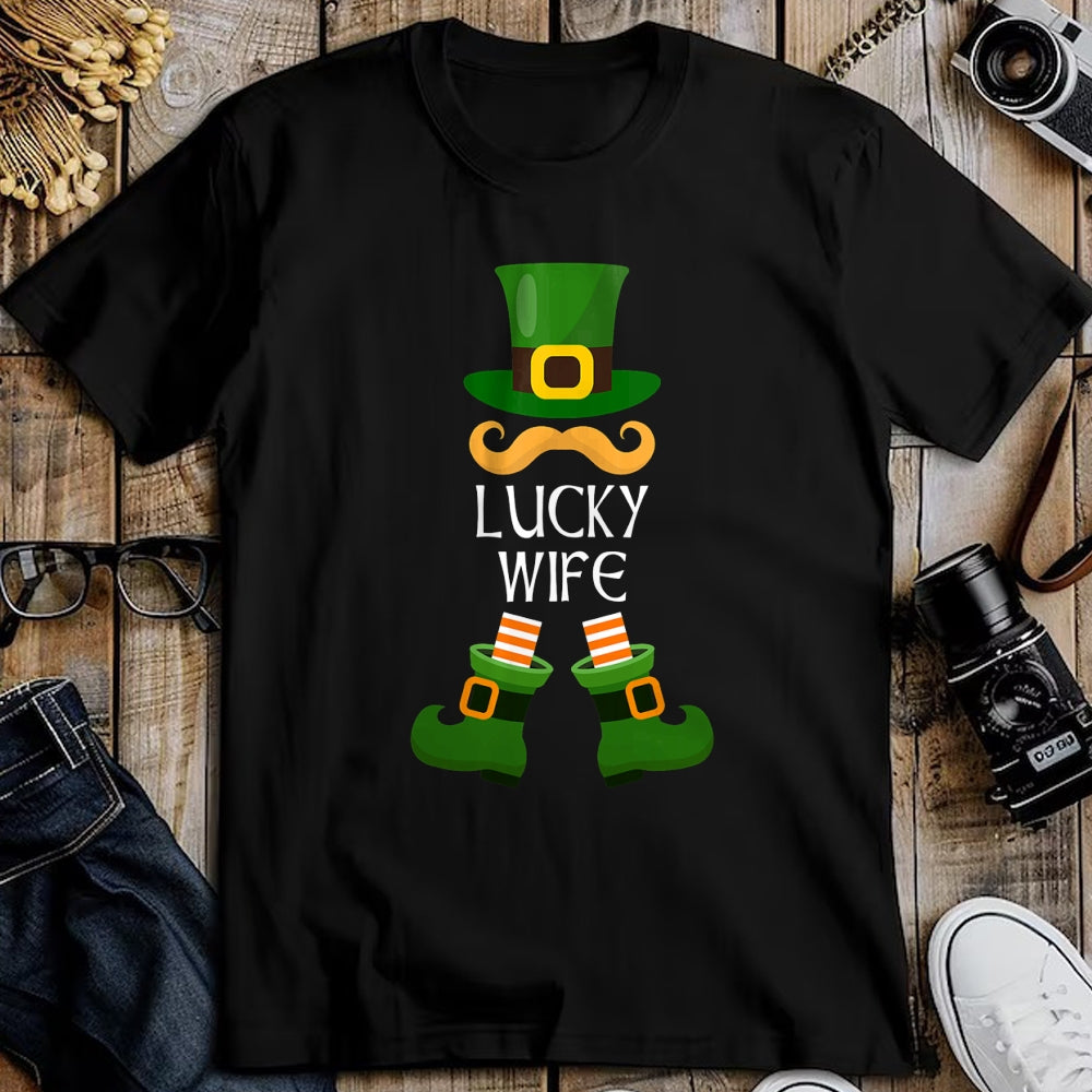 Best Wife Shirt, Wife and Husband Unisex T-Shirt/Hoodie/Sweatshirt HLT00 - Gift for wife T shirt, lucky wife   Lucky Wife Leprechaun Matching Family St Patricks Day T-Shirt