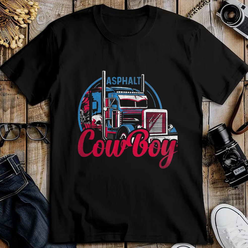 Best Truck Driver Life Shirt, Funny Trucker UnisexT-Shirt/Hoodie/Sweatshirt HLT00 - Asphalt Cowboy Cool Truck Driver Design Trucker T-Shirt, Men, Black, X-Large