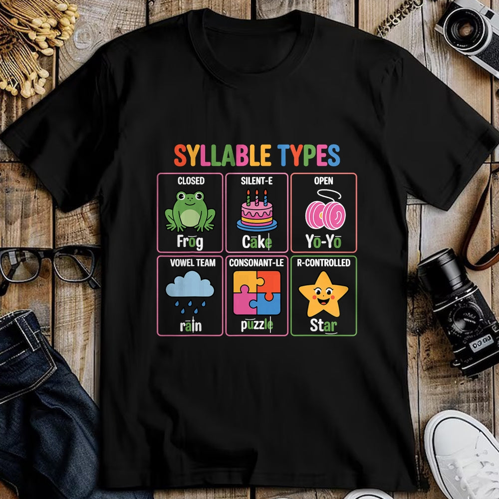 Best Teacher Shirt, Funny Teacher UnisexT-Shirt/Hoodie/Sweatshirt HLT00 - Literacy Teacher Reading Week for Teachers Syllable Types T-Shirt