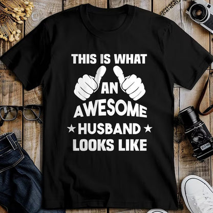 Best Wife Shirt, Wife and Husband Unisex T-Shirt/Hoodie/Sweatshirt HLT00 - This Is What An Awesome Husband Looks Like Gift T-Shirt