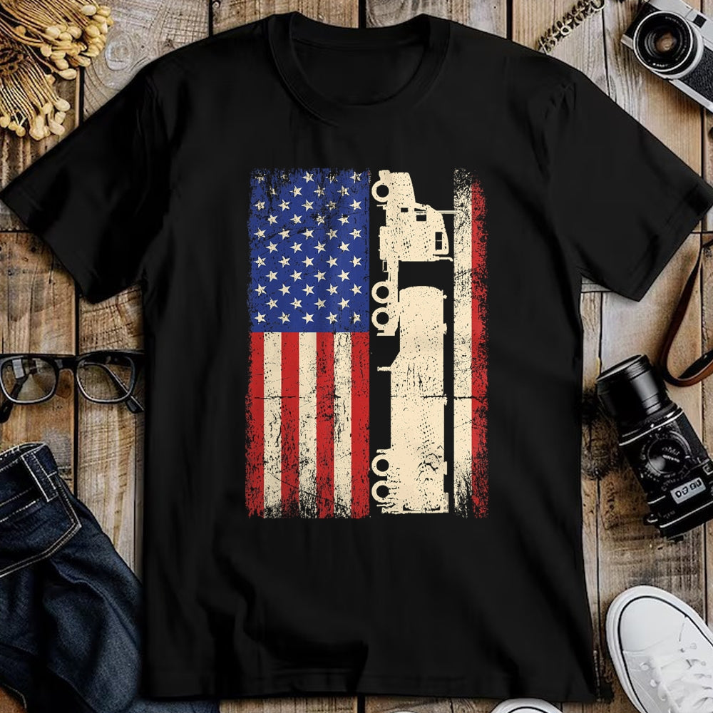 Best Truck Driver Life Shirt, Funny Trucker UnisexT-Shirt/Hoodie/Sweatshirt HLT00 - Truck Driver USA American Flag Patriotic Trucker Men T-Shirt