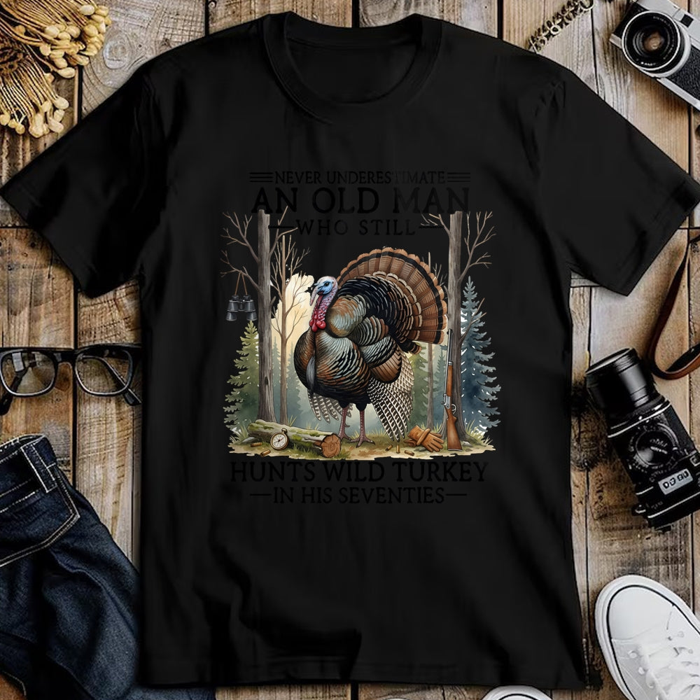 Cat Love Shirt, Funny Cat Lover Gift UnisexT-Shirt/Hoodie/Sweatshirt HLT00 - an Old Man Still Hunting Wild Turkey in 70s T-Shirt