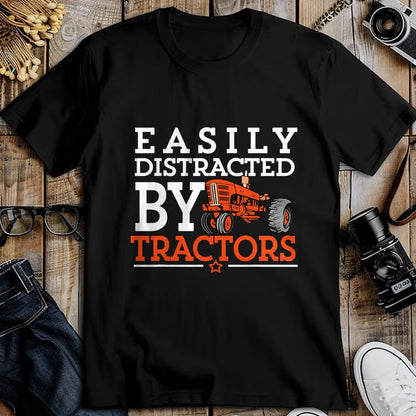 Best Farmer Life Shirt, Funny Farmer UnisexT-Shirt/Hoodie/Sweatshirt HLT00 - Easily Distracted by Tractors Farming Funny Vintage Tractor T-Shirt