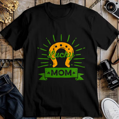 Gift for Mom Shirt, Funny Mom Unisex T-Shirt/Hoodie/Sweatshirt HLT00 - Lucky Mom St. Patricks Day Saint Paddy Horseshoe Shamrock T-Shirt