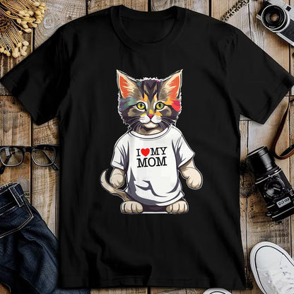 Cat Love Shirt, Funny Cat Lover Gift UnisexT-Shirt/Hoodie/Sweatshirt HLT00 - Cute Cat In I Love My Mom Shirt For Best Cat_s Mom Ever T-Shirt