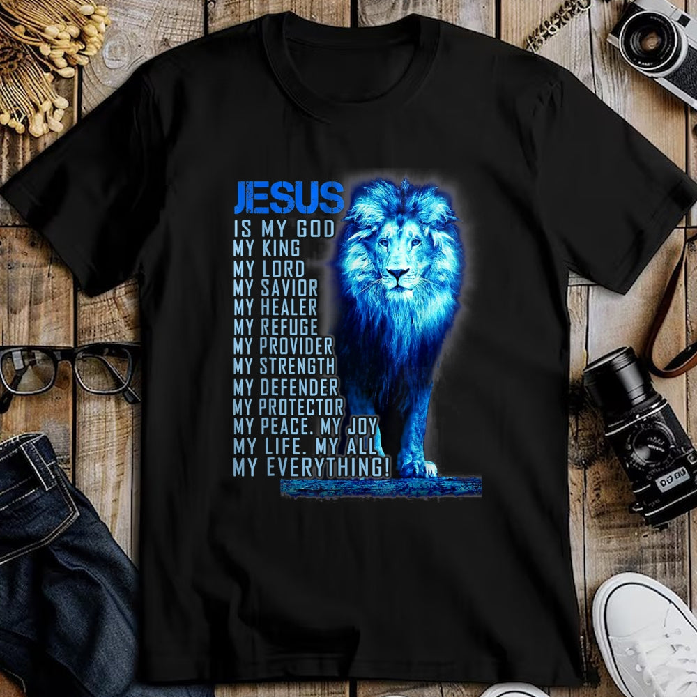Christian Tee, Christian Faith Unisex T-Shirt/Hoodie/Sweatshirt HLT00 - Lion Christian Jesus Is My God King, Lord, and Savior T-Shirt