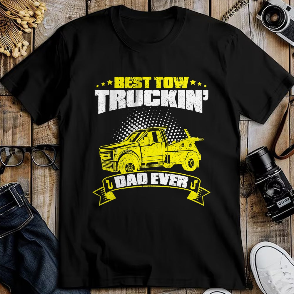 Best Truck Driver Life Shirt, Funny Trucker UnisexT-Shirt/Hoodie/Sweatshirt HLT00 - Tow Truck Driver Daddy Father - Dad Thin Yellow Line Trucker T-Shirt