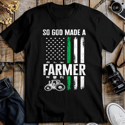 Best Farmer Life Shirt, Funny Farmer UnisexT-Shirt/Hoodie/Sweatshirt HLT00 - Patriotic American Flag Tractor So God Made A Farmer Long Sleeve T-Shirt
