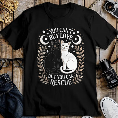 Cat Love Shirt, Funny Cat Lover Gift UnisexT-Shirt/Hoodie/Sweatshirt HLT00 - Women_s You Can_t Buy Love But You Can Rescue It Cat Lovers V-Neck T-Shirt