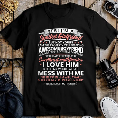 Best Wife Shirt, Wife and Husband Unisex T-Shirt/Hoodie/Sweatshirt HLT00 - Womens Yes Im A Spoiled Girlfriend for a Best Girlfriend T-Shirt