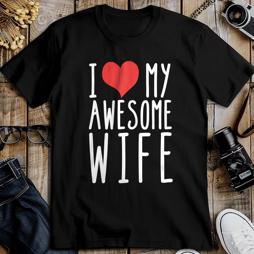 Best Wife Shirt, Wife and Husband Unisex T-Shirt/Hoodie/Sweatshirt HLT00 - Husband Birthday Gifts - I Love My Awesome Wife Long Sleeve T-Shirt