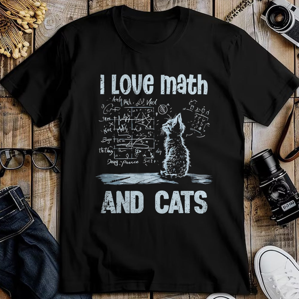 Cat Love Shirt, Funny Cat Lover Gift UnisexT-Shirt/Hoodie/Sweatshirt HLT00 - I Love Math and Cats Funny Cat Lover Science Teacher Student T-Shirt