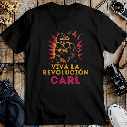 Cat Love Shirt, Funny Cat Lover Gift UnisexT-Shirt/Hoodie/Sweatshirt HLT00 - Women_s Viva La Revolucion Carl Funny Cat V-Neck T-Shirt