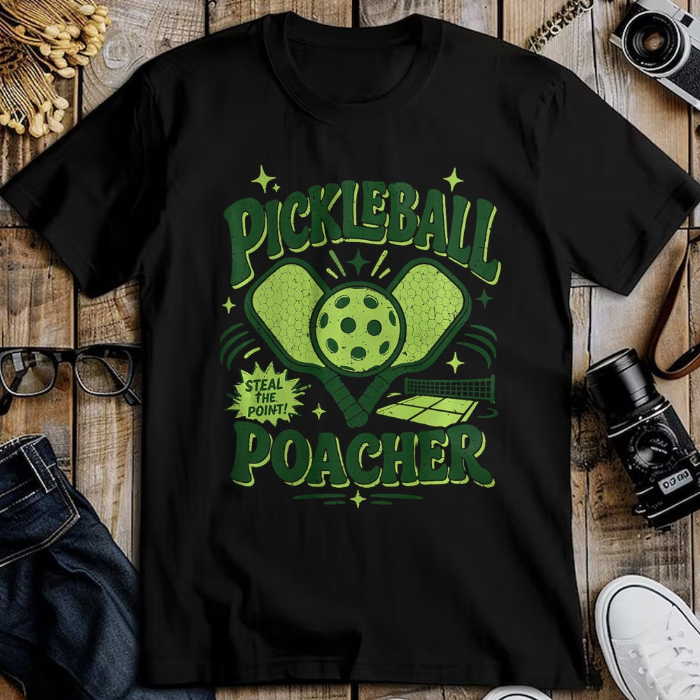 Funny Pickleball Shirt, Pickleball Lover Unisex T-Shirt/Hoodie/Sweatshirt HLT00 - Pickleball Poacher Premium Tri-Blend T-Shirt