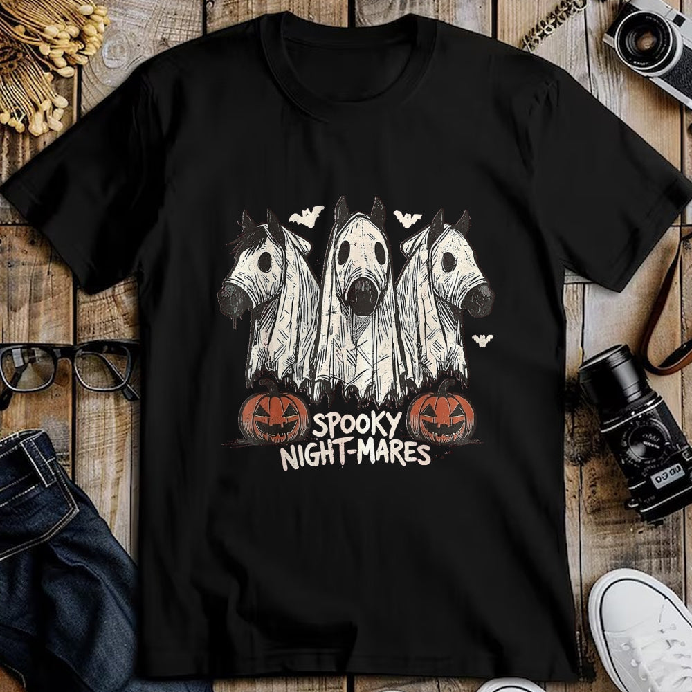 Best Horse Lover Shirt , Funny Horse UnisexT-Shirt/Hoodie/Sweatshirt HLT00 - Spooky Night-Mares Halloween Horse Ghost Funny Spooky Season T-Shirt, Women, Dark Heather Grey, Larg