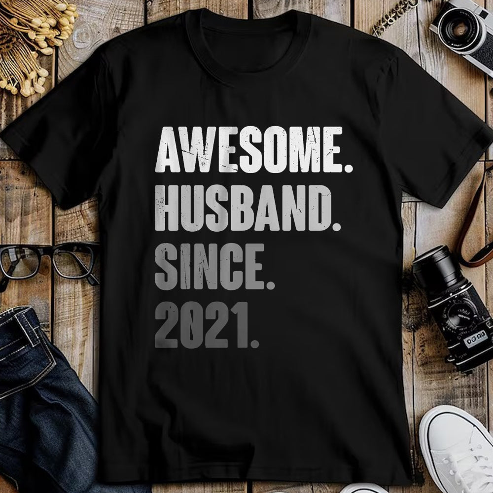 Best Wife Shirt, Wife and Husband Unisex T-Shirt/Hoodie/Sweatshirt HLT00 - 3rd Year Wedding Anniversary Epic Awesome Husband Since 2021 T-Shirt (3)