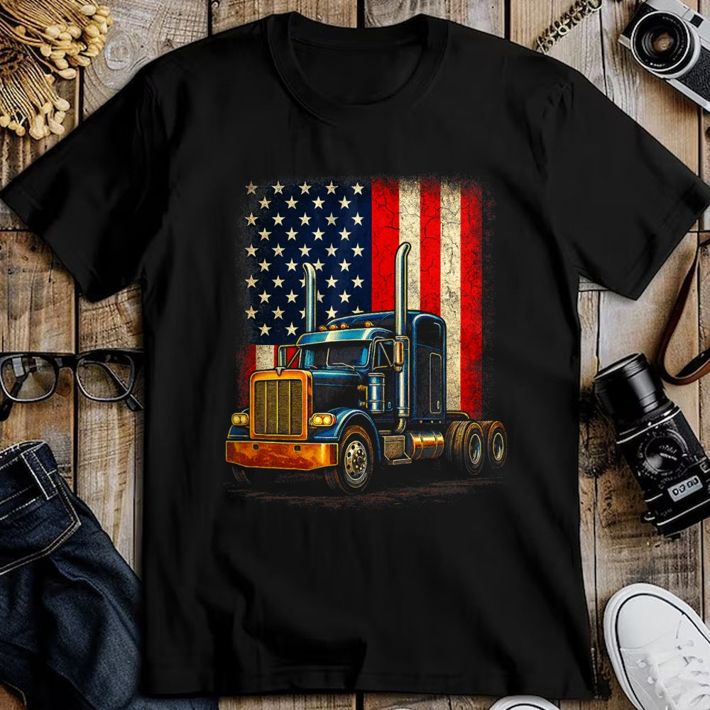 Best Truck Driver Life Shirt, Funny Trucker UnisexT-Shirt/Hoodie/Sweatshirt HLT00 - American Flag Truck - Truck Driver Patriotic T-Shirt