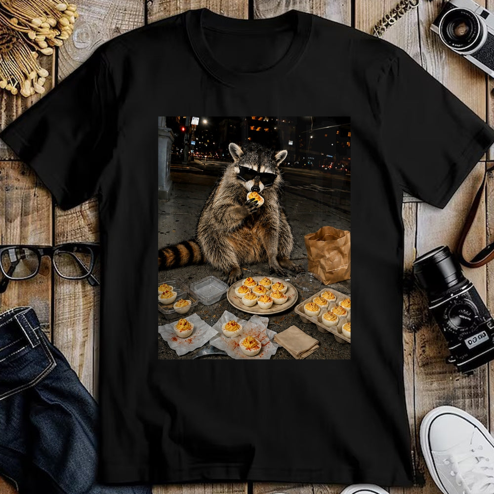 Best Thanksgiving Family Shirt , Funny Thanksgiving UnisexT-Shirt/Hoodie/Sweatshirt HLT00 - Raccoon Eating Deviled Eggs Funny Thanksgiving Humor T-Shirt