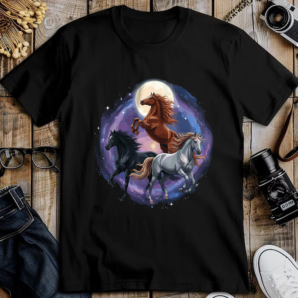 Best Horse Lover Shirt , Funny Horse UnisexT-Shirt/Hoodie/Sweatshirt HLT00 - Three Moon Funny Horse Shirt Space Galaxy Horses Graphic T-Shirt