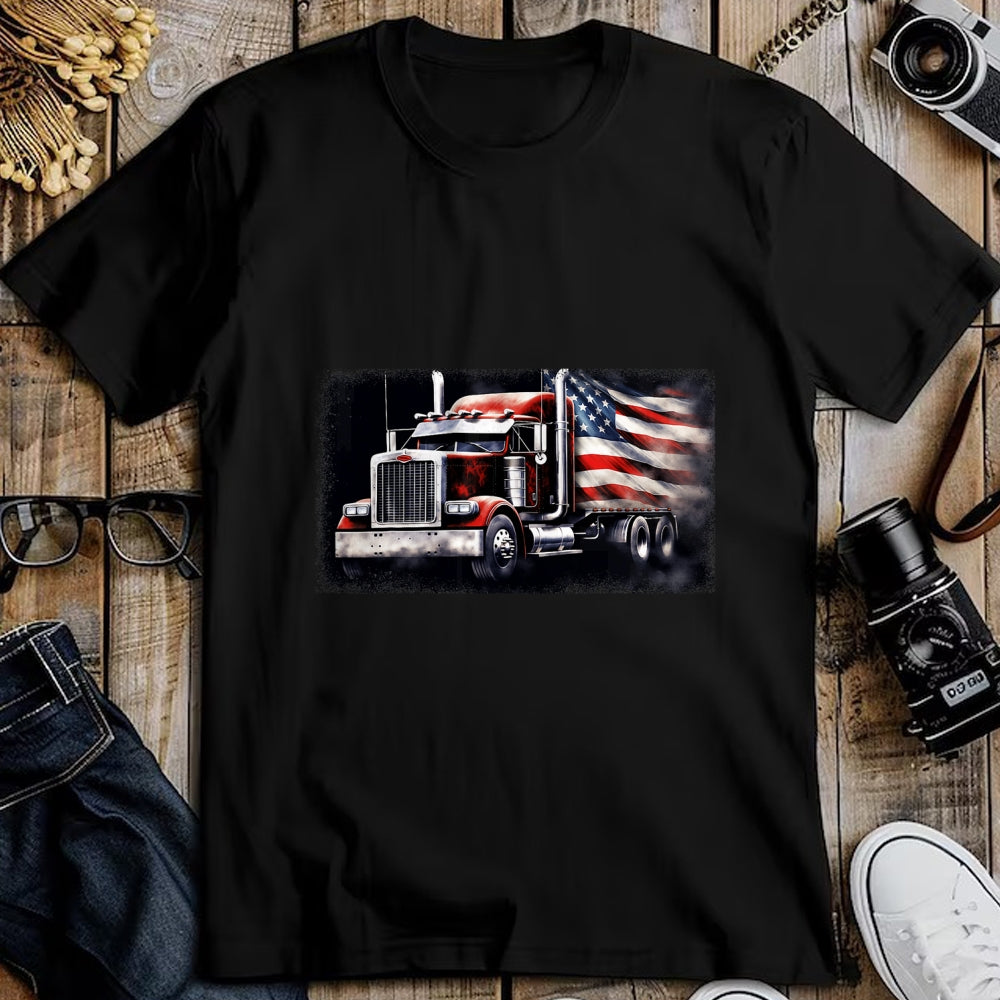 Best Truck Driver Life Shirt, Funny Trucker UnisexT-Shirt/Hoodie/Sweatshirt HLT00 - US American Flag Semi Truck Driver Trucker T-Shirt